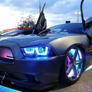 Dodge Charger with wheel ring lights