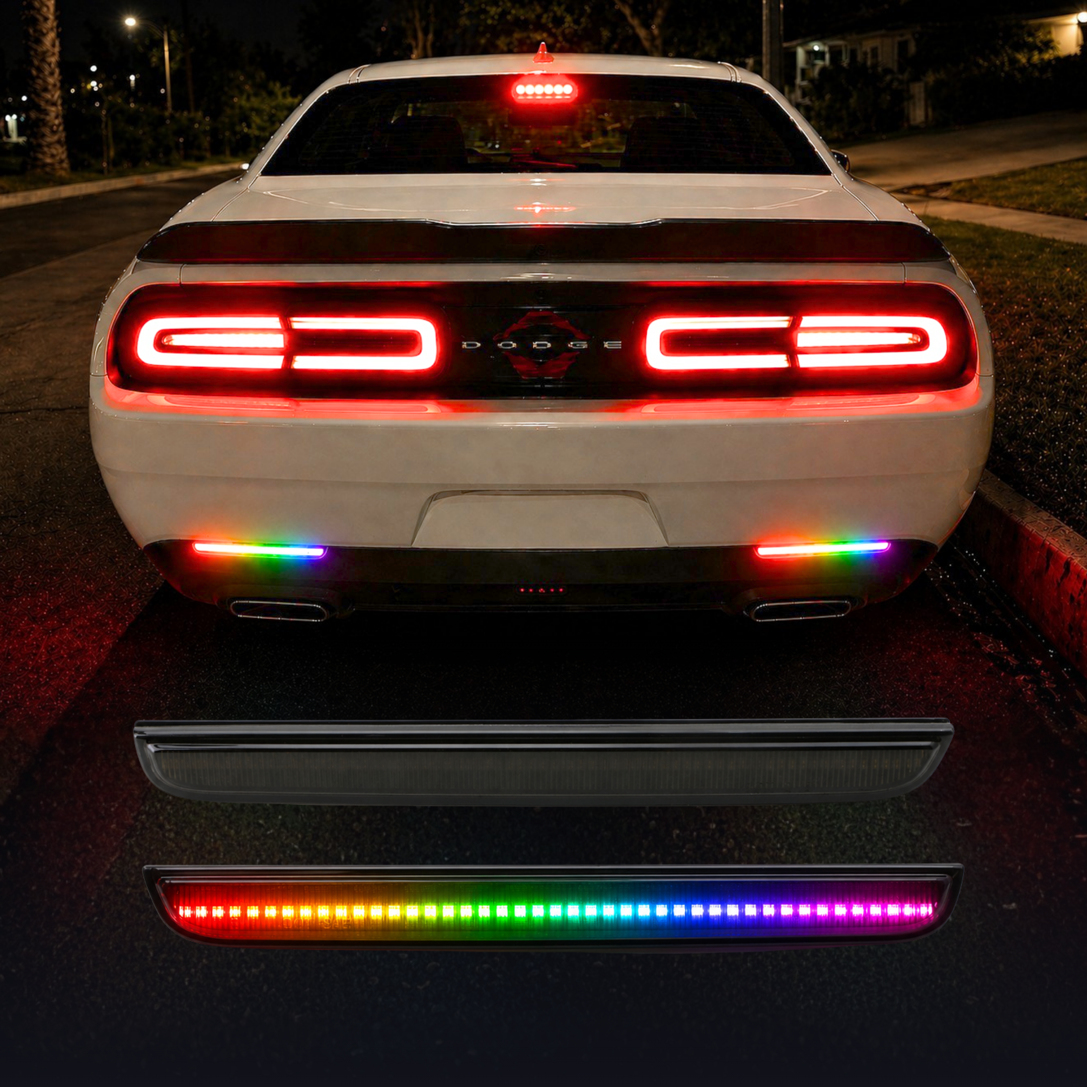 New! 15-24 Dodge Challenger Rear Bumper Flow Series LED Reflector