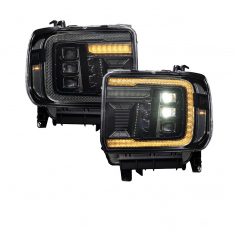 Form Lighting 2014-2018 GMC Sierra 1500 LED Projector Headlights With Amber DRL