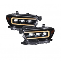 Form Lighting 2016-2023 Toyota Tacoma Sequential LED Projector Headlights With Amber DRL
