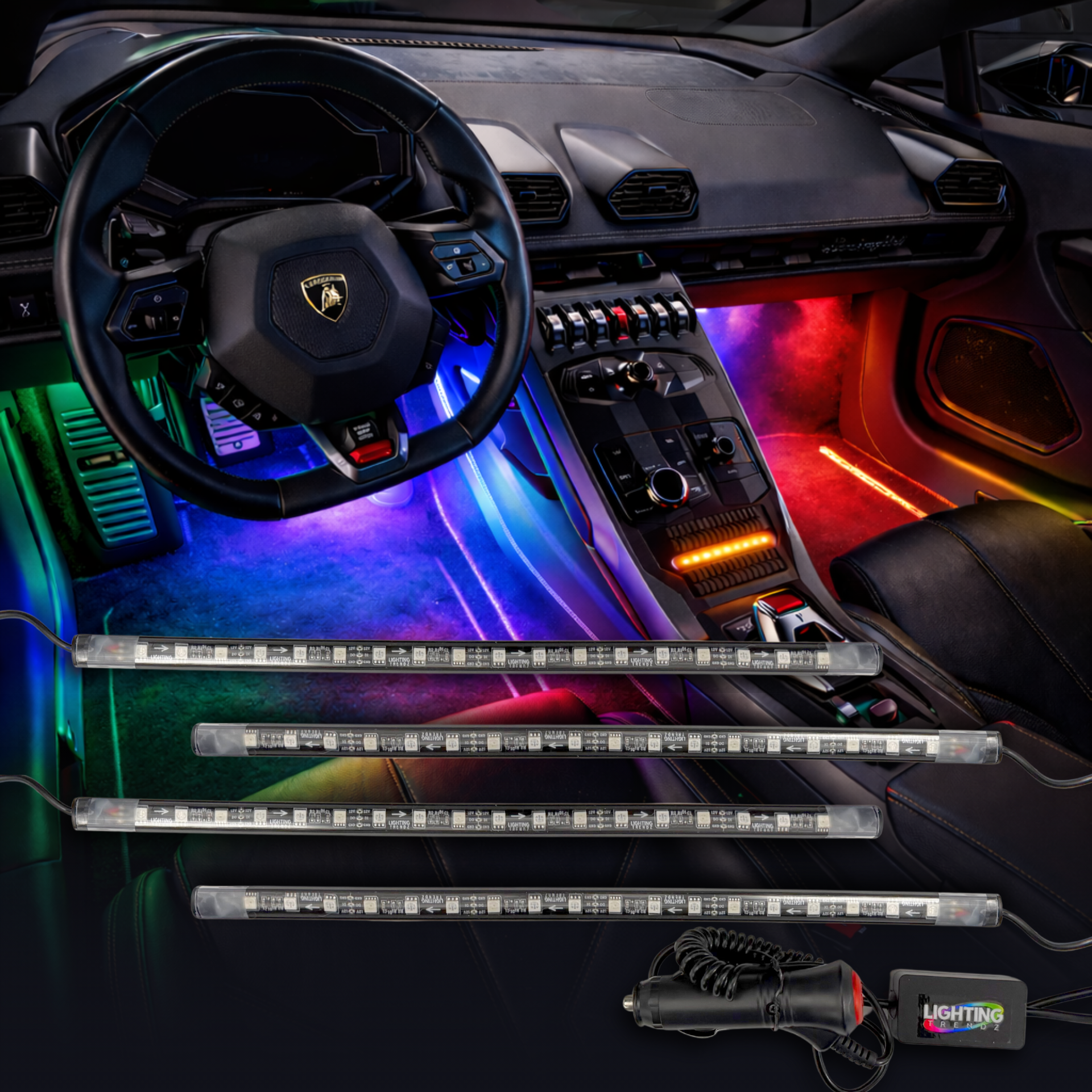 Rgb Led Footwell Lighting Trendz Plug & Play RGB Flow Series LED Footwell Kit