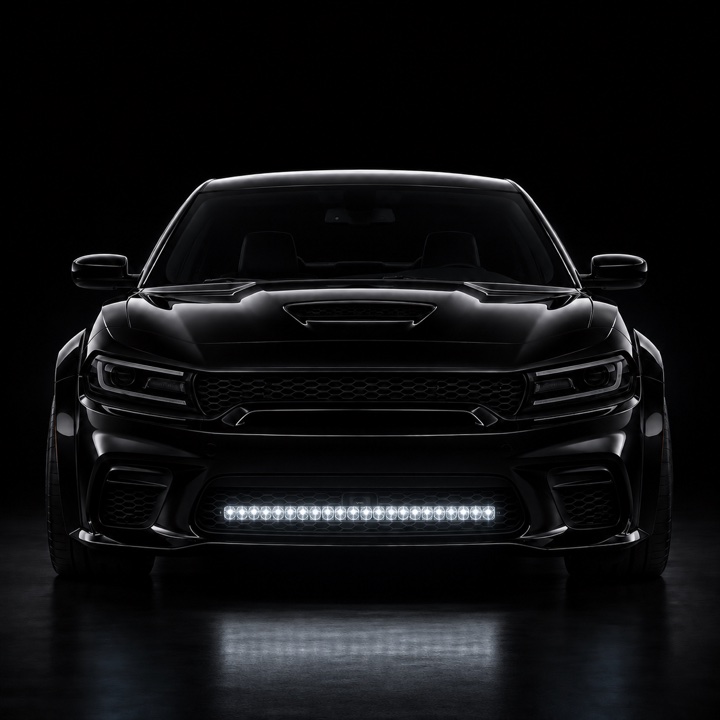 Black Charger with an LED light bar